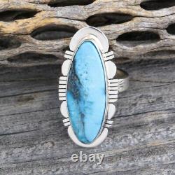 Navajo Kingman Turquoise Sterling Silver Ring Size 9 Native American Made in USA