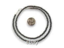 Navajo Pearls Sterling Silver Rondelles Saucer Flat Bead Necklace 4mm 21 60421