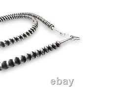 Navajo Pearls Sterling Silver Rondelles Saucer Flat Bead Necklace 5mm 18 60518