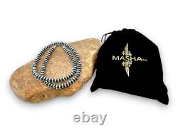 Navajo Pearls Sterling Silver Rondelles Saucer Flat Bead Necklace 5mm 26 97526