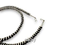 Navajo Pearls Sterling Silver Rondelles Saucer Flat Bead Necklace 5mm 26 97526