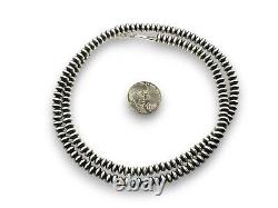 Navajo Pearls Sterling Silver Rondelles Saucer Flat Bead Necklace 5mm 30 60530