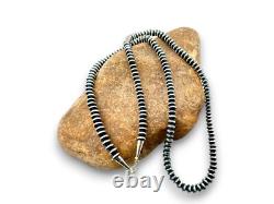 Navajo Pearls Sterling Silver Rondelles Saucer Flat Bead Necklace 6mm 22 97622