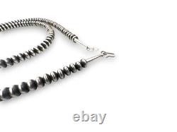 Navajo Pearls Sterling Silver Rondelles Saucer Flat Bead Necklace 6mm 24 60624
