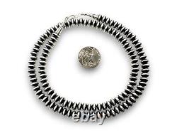 Navajo Pearls Sterling Silver Rondelles Saucer Flat Bead Necklace 6mm 24 60624