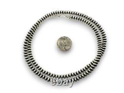 Navajo Pearls Sterling Silver Rondelles Saucer Flat Bead Necklace 6mm 24 60624 Navajo Pearls Sterling Silver Rondelles Saucer Flat Bead Necklace 6mm 24 60624