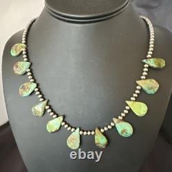 Navajo Pearls Sterling Silver Royston Turquoise 20 Necklace 00484