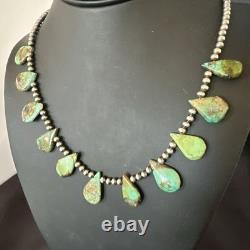 Navajo Pearls Sterling Silver Royston Turquoise 20 Necklace 00484