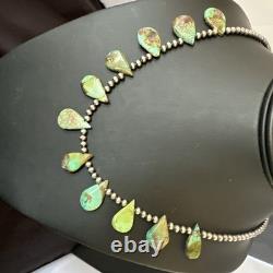 Navajo Pearls Sterling Silver Royston Turquoise 20 Necklace 00484