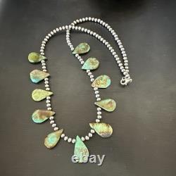 Navajo Pearls Sterling Silver Royston Turquoise 20 Necklace 00484