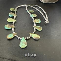 Navajo Pearls Sterling Silver Royston Turquoise 20 Necklace 00484