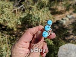 Navajo Ring Turquoise Silver Hand Made Native American Jewelry sz 10 1/2