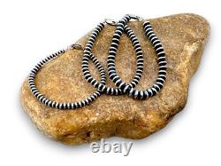 Navajo Sterling Silver Rondelles Saucer Flat Bead Bracelet 5mm 7 97507