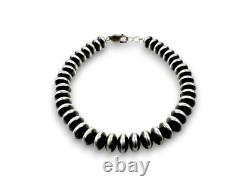 Navajo Sterling Silver Rondelles Saucer Flat Bead Bracelet 6mm 7 97607