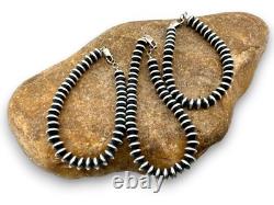 Navajo Sterling Silver Rondelles Saucer Flat Bead Bracelet 6mm 7 97607