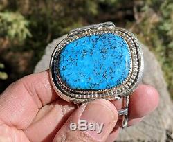 Navajo Turquoise Bracelet Sterling Silver Hand Made Native American Jewelry