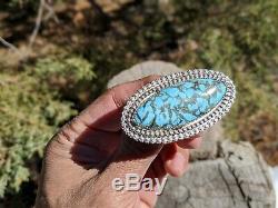 Navajo Turquoise Ring Silver Hand Made Native American Jewelry Matrix sz 9 1/2