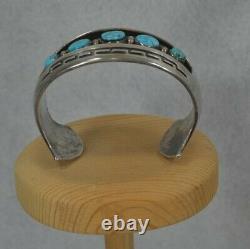Navajo bracelet sterling silver hand made cuff turquoise Robt. Kelly original