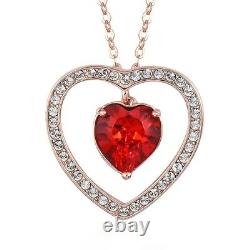 Necklace Pendant 925 Silver Made with Swarovski Zirconia Heart Size 20 Ct 2.7