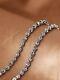 Necklace made of open flowers 5 mm 60 cm Sterling Silver 925