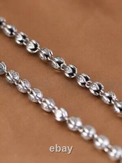 Necklace made of open flowers 5 mm 60 cm Sterling Silver 925