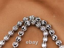 Necklace made of open flowers 5 mm 60 cm Sterling Silver 925