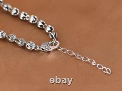 Necklace made of open flowers 5 mm 60 cm Sterling Silver 925
