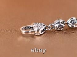 Necklace made of open flowers 5 mm 60 cm Sterling Silver 925