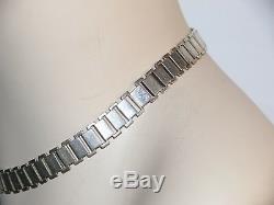 New $900.00 Gucci Chocker Made In Italy 925 Sterling Silver Necklace 15