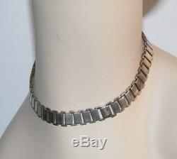 New $900.00 Gucci Chocker Made In Italy 925 Sterling Silver Necklace 15