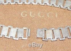 New $900.00 Gucci Chocker Made In Italy 925 Sterling Silver Necklace 15
