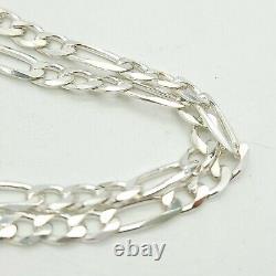 New 925 Sterling Silver 5.5mm Figaro Mariner 30' In Chain Cord Made In Italy