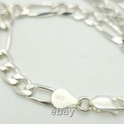 New 925 Sterling Silver 5.5mm Figaro Mariner 30' In Chain Cord Made In Italy