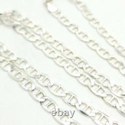 New 925 Sterling Silver 6mm Figaro Mariner 30' In Chain Cord Made In Italy