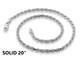 New Beautiful Solid Sterling Silver 925 Italian Made 4.8 MM Rope Chain 20 Long