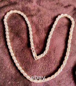 New Beautiful Solid Sterling Silver 925 Italian Made 4.8 MM Rope Chain 20 Long