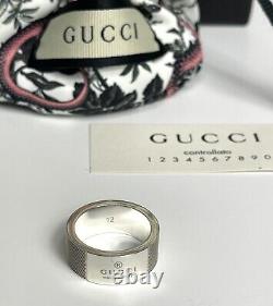 New Gucci Sterling Silver 925 Signature G Band Ring Made in Italy Authentic