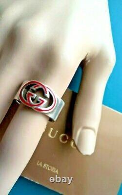 New Gucci Women's 925 Sterling Silver Ring Size 9,5 Made In Italy