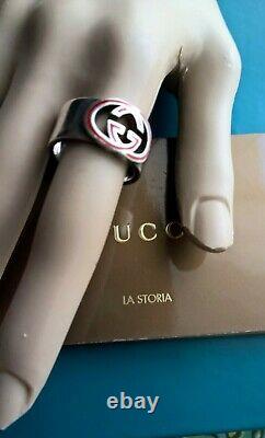 New Gucci Women's 925 Sterling Silver Ring Size 9,5 Made In Italy