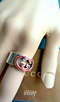 New Gucci Women's 925 Sterling Silver Ring Size 9,5 Made In Italy