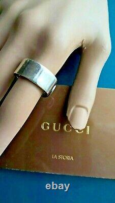 New Gucci Women's 925 Sterling Silver Ring Size 9,5 Made In Italy