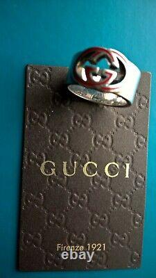 New Gucci Women's 925 Sterling Silver Ring Size 9,5 Made In Italy