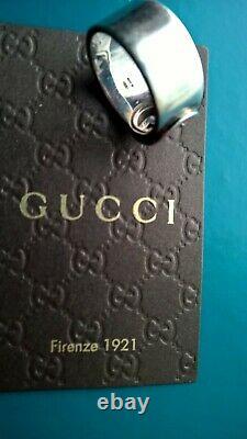 New Gucci Women's 925 Sterling Silver Ring Size 9,5 Made In Italy