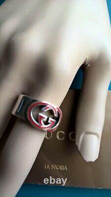 New Gucci Women's 925 Sterling Silver Ring Size 9,5 Made In Italy