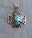 New Signed Native American Made Sterling Silver Cross Pendant