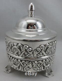 New Sterling Silver 925 Honey Dish Pot Jar Made in Israel 138g Made in Israel