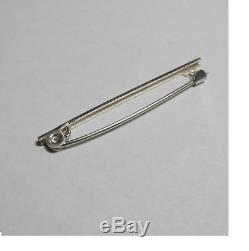 New Sterling Silver. 925 Plain Bar Brooch Safety Pin Length 39mm UK Made FB115