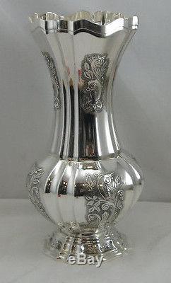 New Sterling Silver Flower Vase Stunning Design Height 12.5 Inches Made by Hadad
