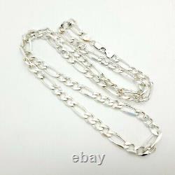 New VIOR 925 Sterling Silver 7mm Figaro Mariner 30' In Chain Cord Made In Italy