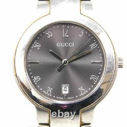 Nice! Gucci 8900m Silver Gray Dial Date Men's Vintage Swiss Made Watch